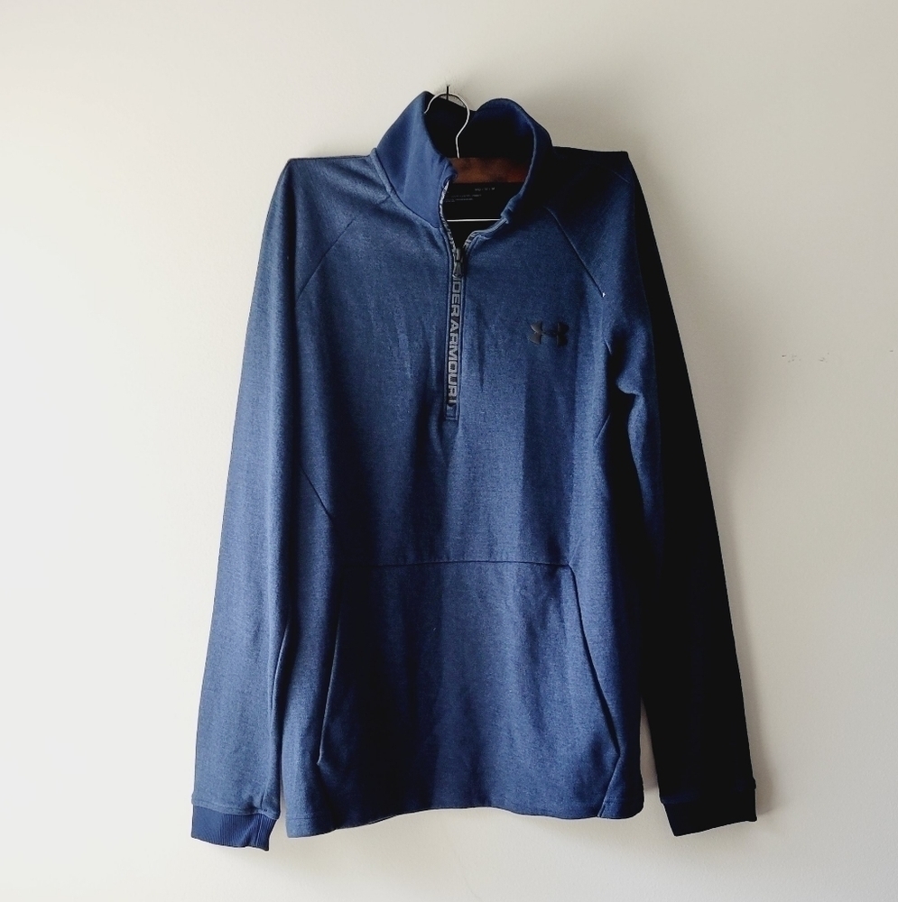 Men's Under Armour sweater navy blue pull over sweater size M